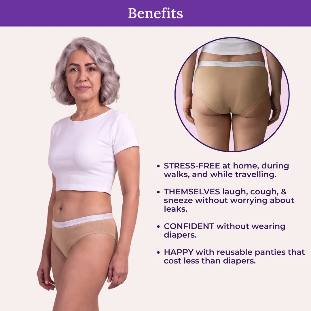 Benefits Of Lycra Incontinence Bikini-Senior Skin