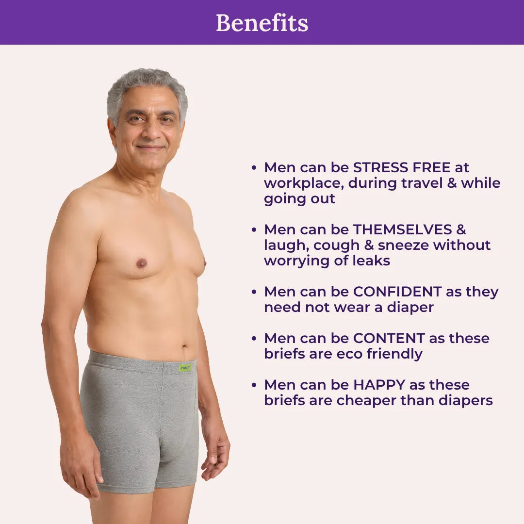 Benefits Of Men Incontinence Trunks Grey