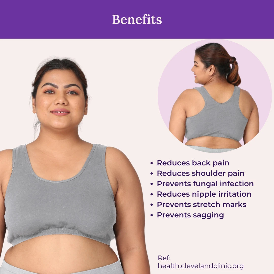 Benefits Of Sleep Lounge Bra For Plus Size Grey