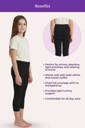 Teen girls wearing Cropped leggings -feature colour-Black