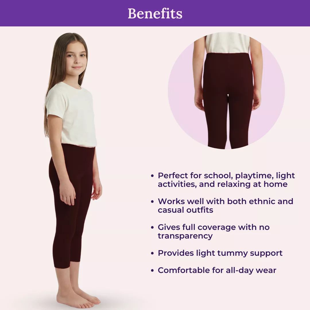 Benefits Of Teen Cropped Leggings-Brown