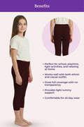 teen girls wearing cropped Leggings colour-brown