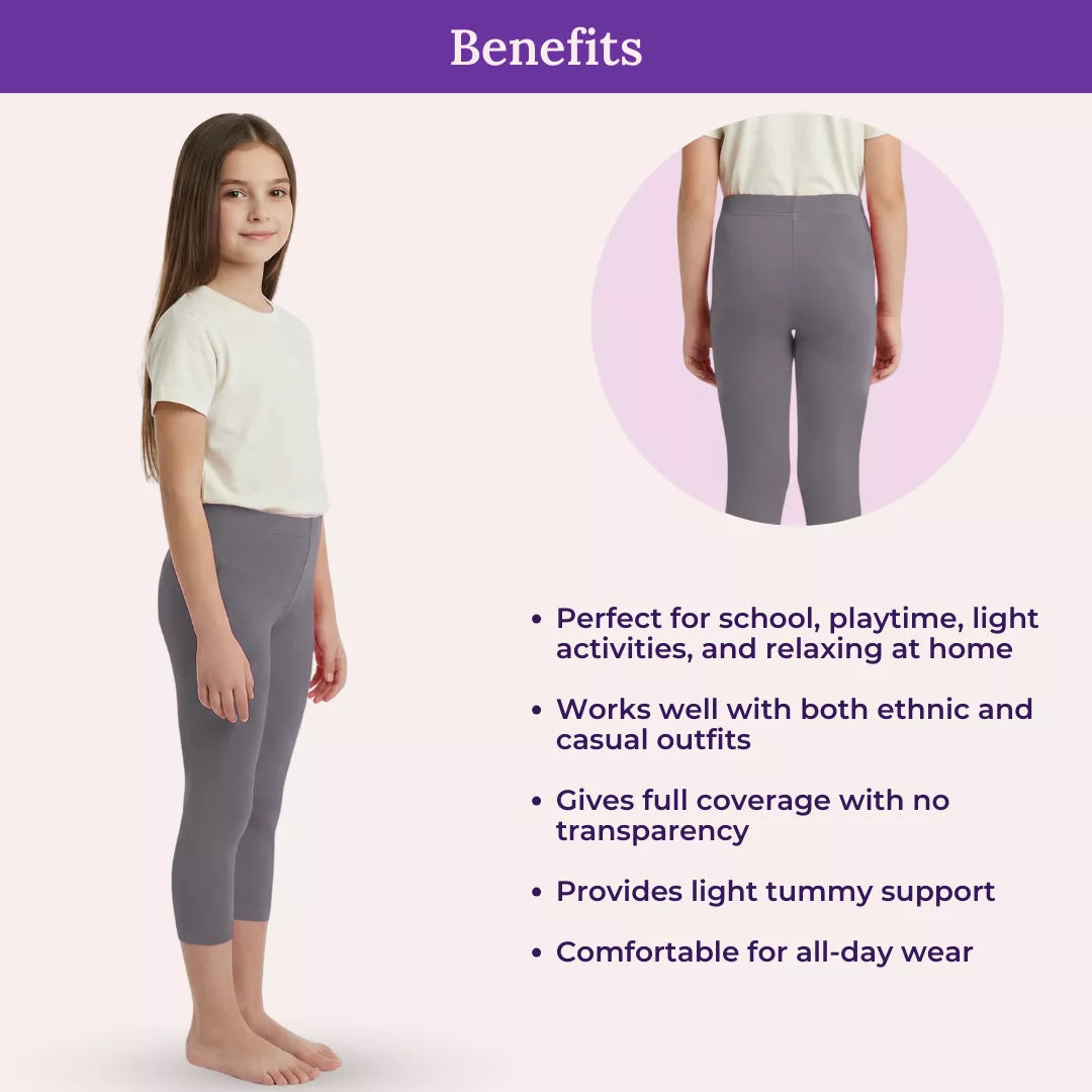 Benefits Of Teen Cropped Leggings-Grey