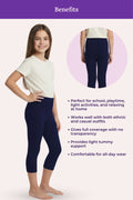 Cropped leggings for teen girls -feaature image -Navy ble