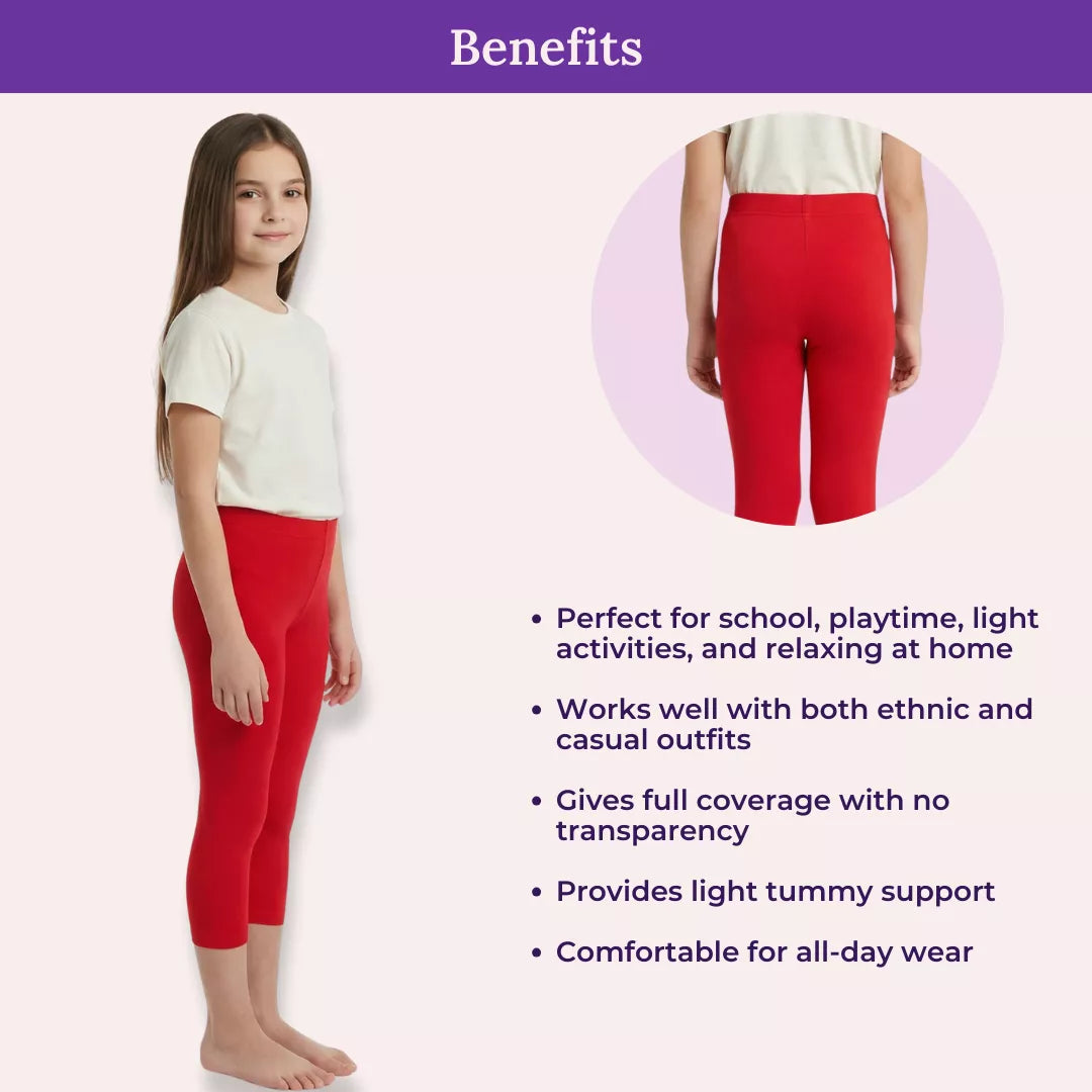 Benefits Of Teen Cropped Leggings-Red