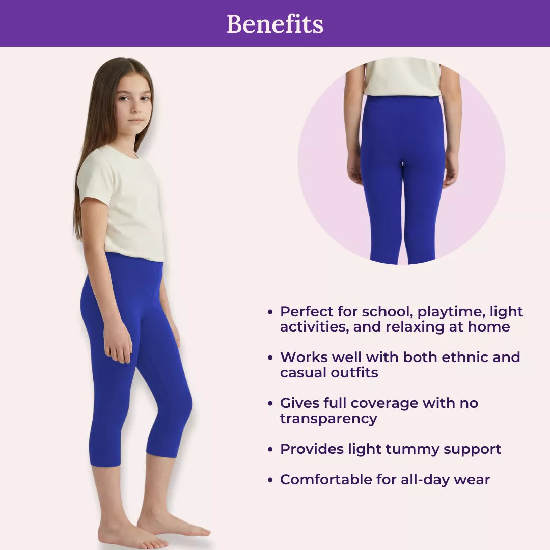 Benefits Of Teen Cropped Leggings Royal Blue
