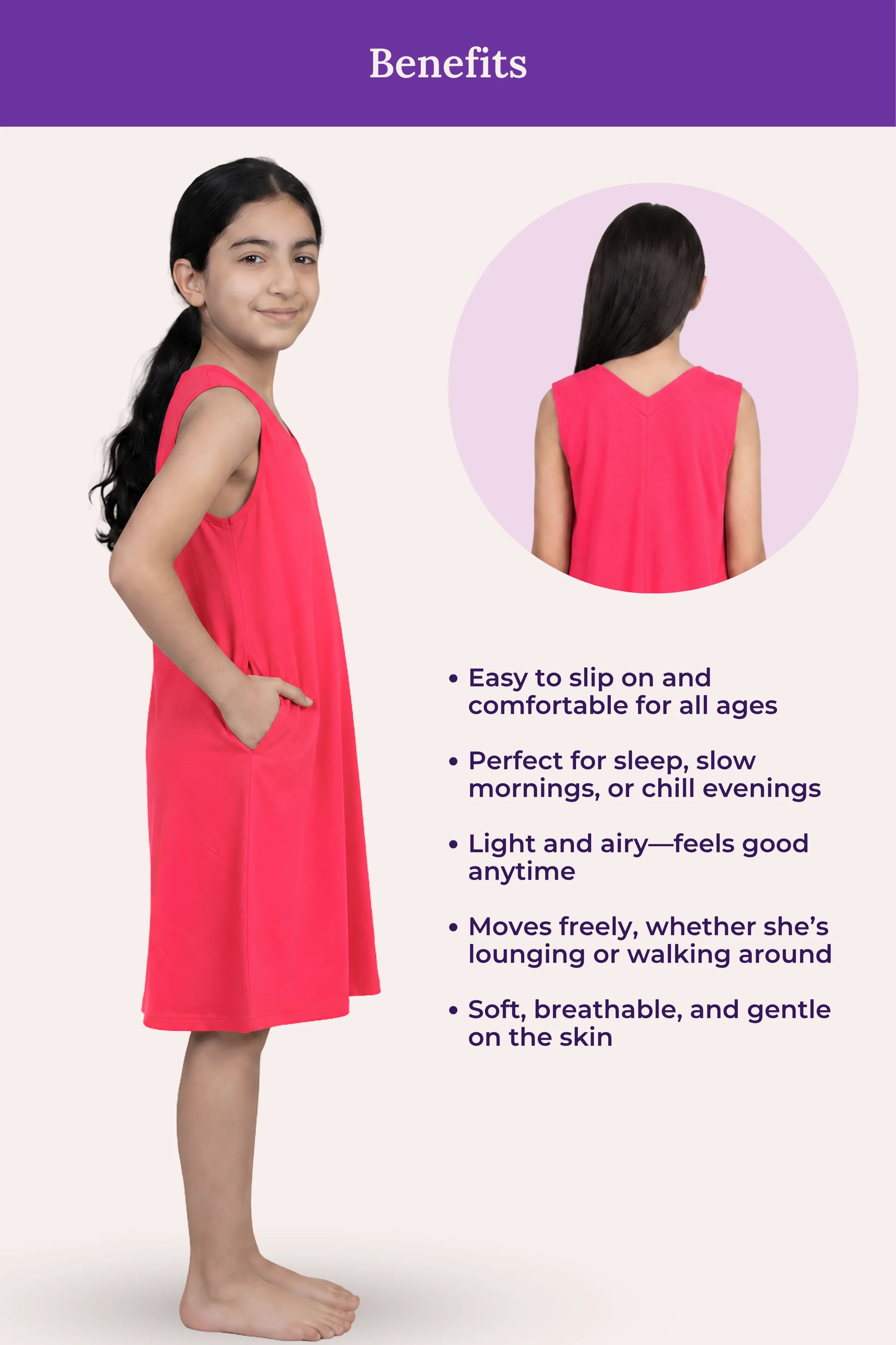 Benefits Of V-Neck Night Gowns Teen Dark Pink