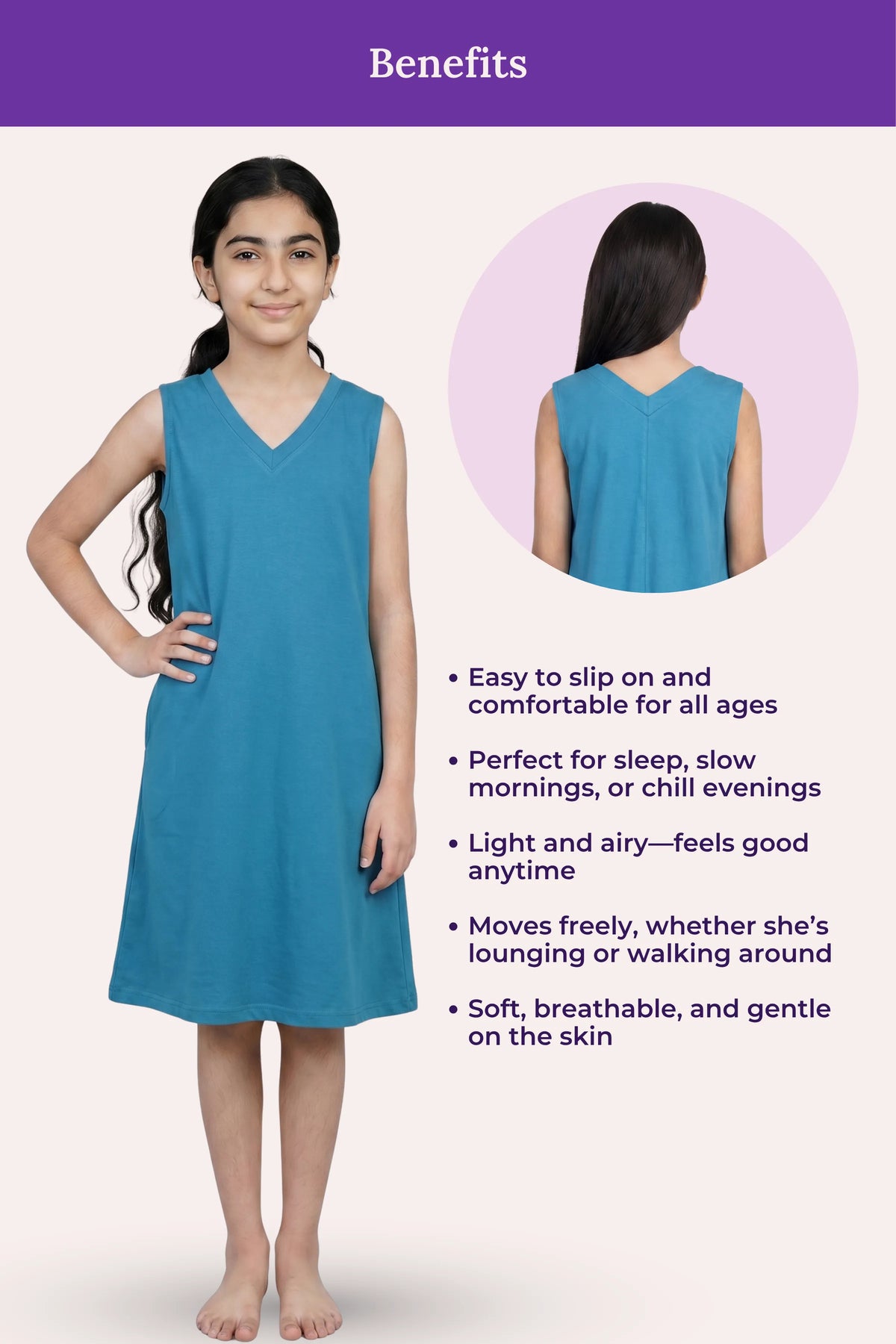 Benefits Of V-Neck Night Gowns Teen Peacock Blue