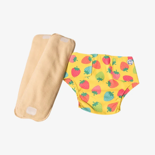 Cloth Diaper | Berry Love | Velcro Closure | Wrap On Style | With 2 Diaper Pads Free