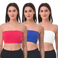 Best Bandeau Bra For Women Dark Pink,Royal Blue & White