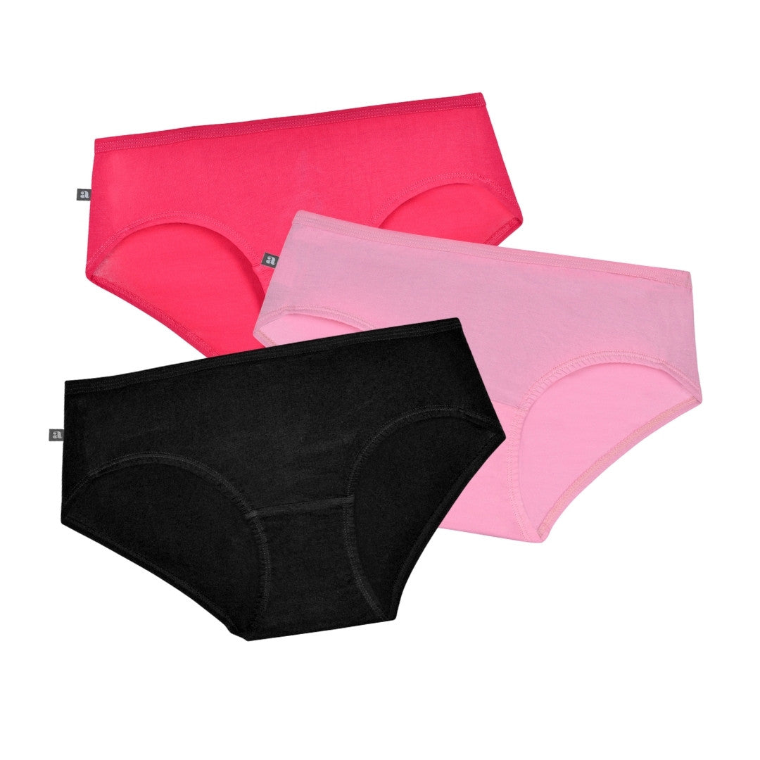 Best Cotton Panties Dark Pink, Light Pink & Black