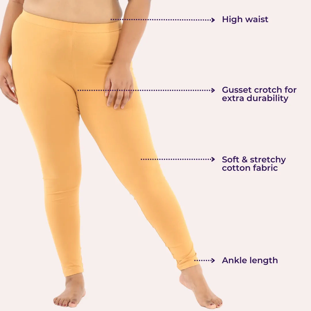 Best Plus Size Cotton Leggings _ Caramel