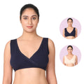 Best Sleeping Bra For Pregnancy Navy Blue & Skin