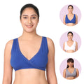 Best Sleeping Bra For Pregnancy Royal Blue, White & Steel Grey