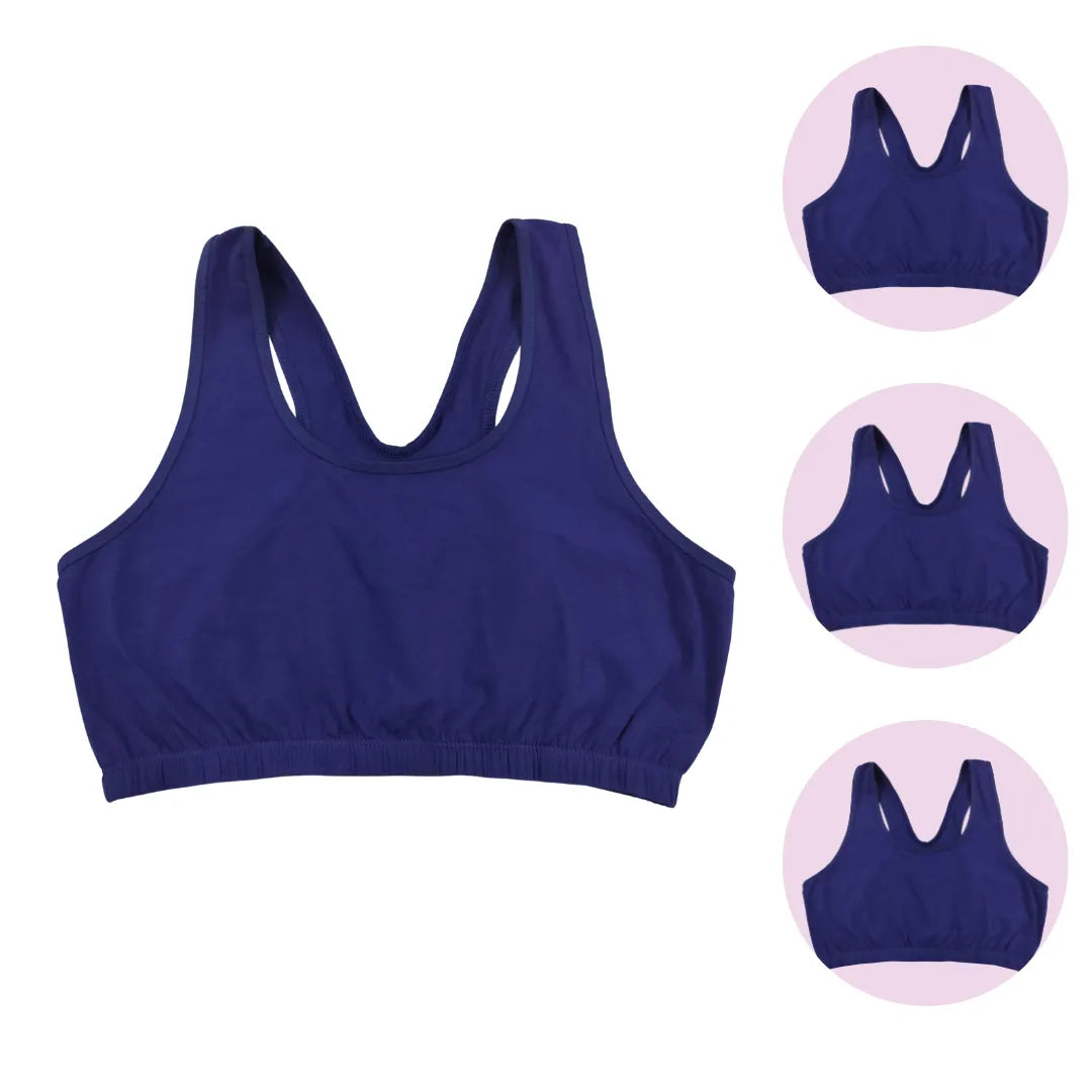 Best Wireless Bras For Older Women Royal Blue Pack Of 3