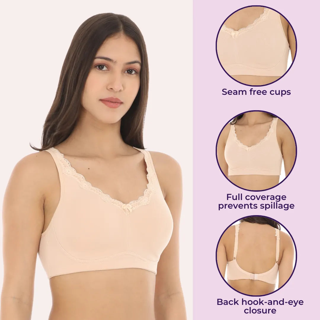 Comfy Everyday Bras - Skin,Steel Grey