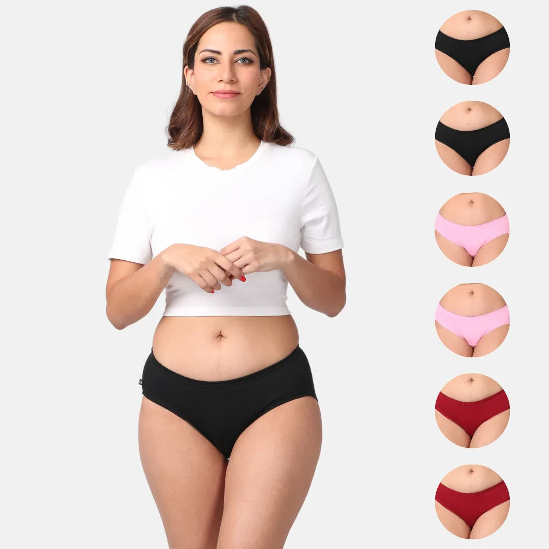Best Cotton Panties For Women Black, Light Pink & Marron