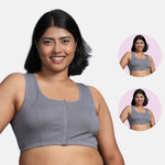 Best Front Open Bra Steel Grey Pack Of 2