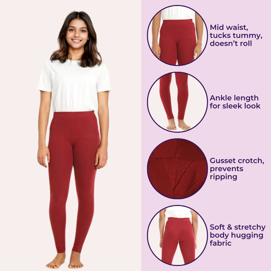 Best Leggings For Teens - Maroon