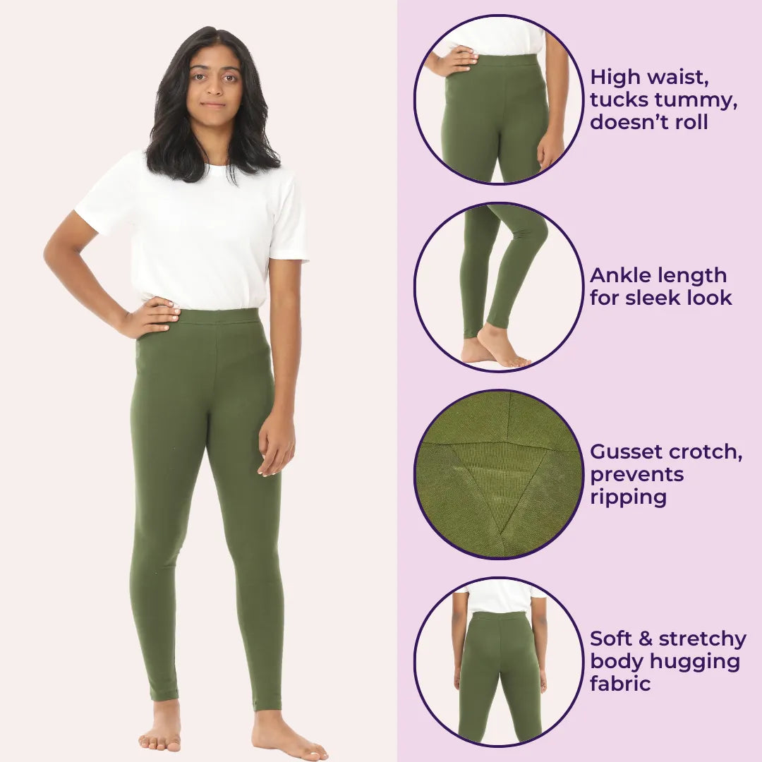 Leggings For Teenagers - Green