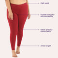 Best Plus Size Cotton Leggings _ Maroon