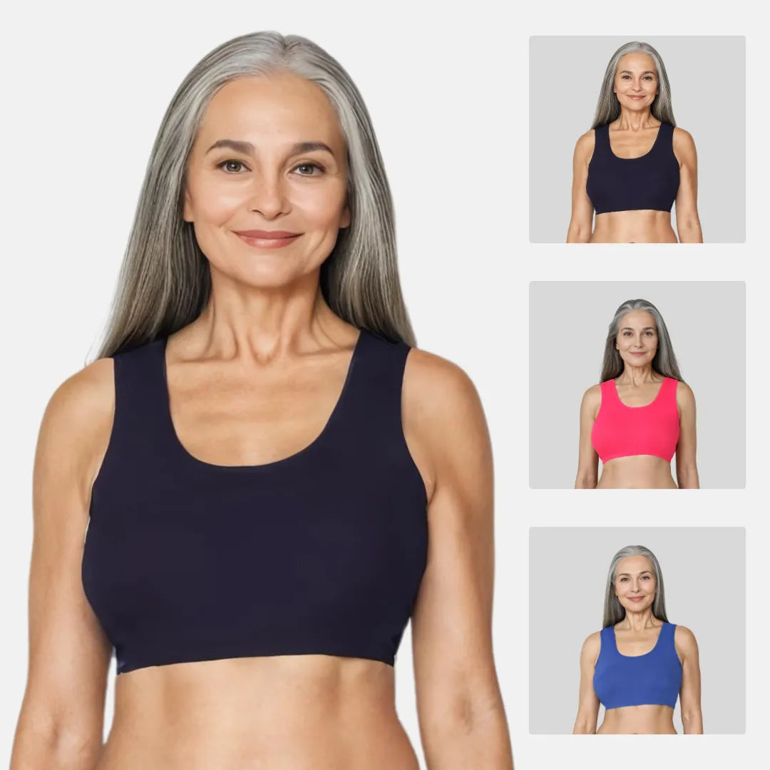 Lounge/Home Bra For Elderly | Non Padded | Non Wired | Racerback | Full Coverage | 3 Pack - Adira