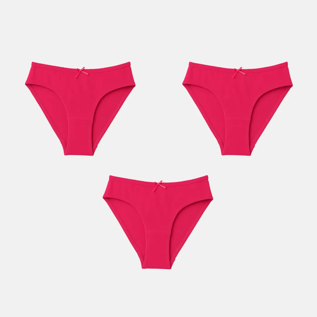 Bikini For 10 Years Old Girl Dark Pink Pack Of 3
