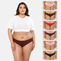 Bikini Panties For Plus Size - Peach,Wine,Dark Pink,Magenta,Light Pink & Black
