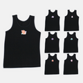 Black Girls Vests 7 Pack