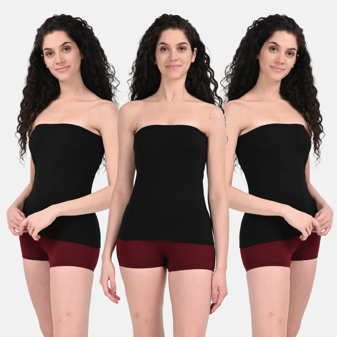 Black Tube Top Pack Of 3