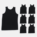 Black Girls Vests 7 Pack