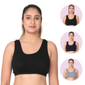 Adira Black, Navy Blue & Steel Grey Sleep Bra 