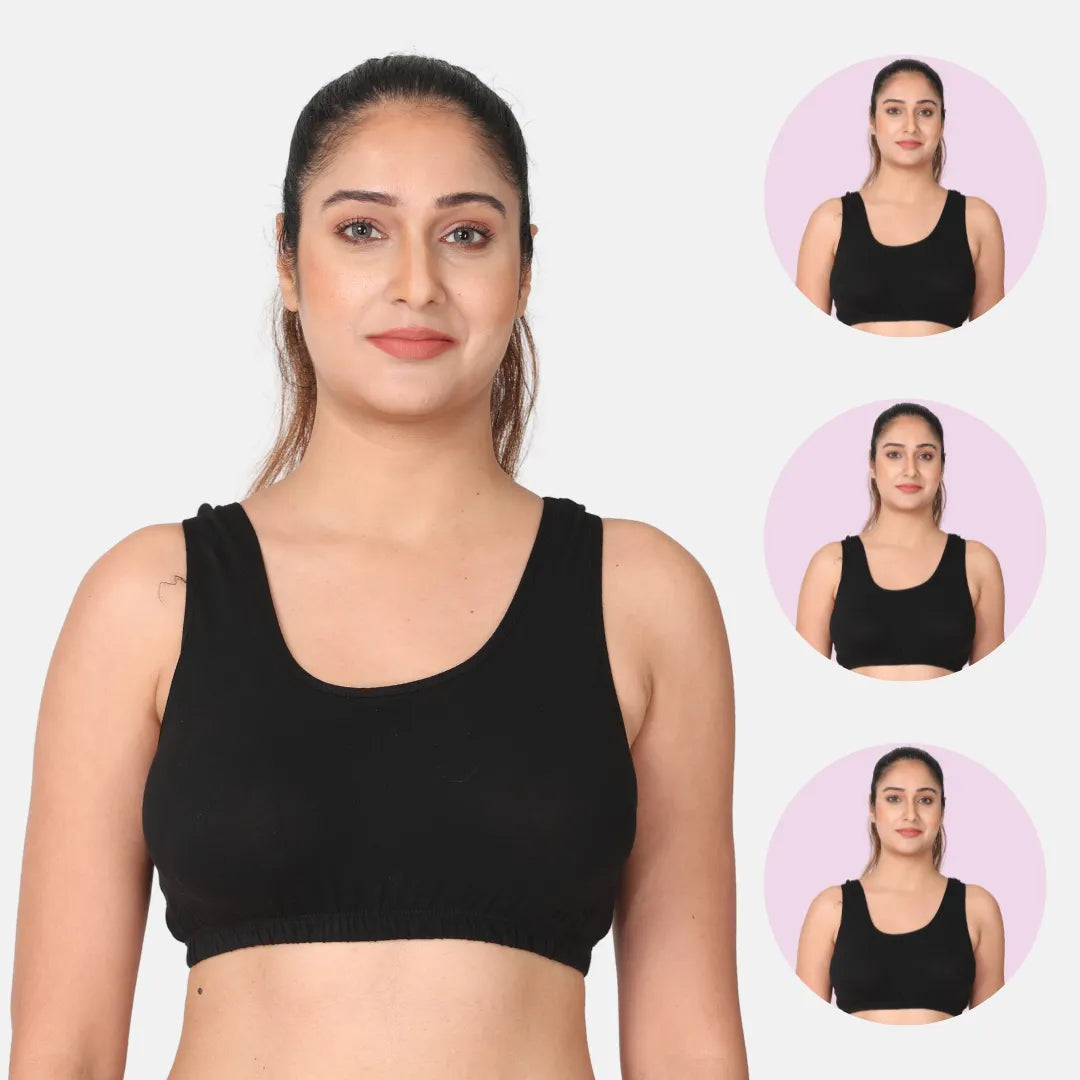 Black Sleep Bra / Lounge Bra Pack 3