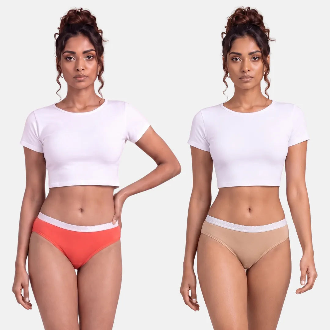 Bladder Leak Underwear-Light Coral & Skin