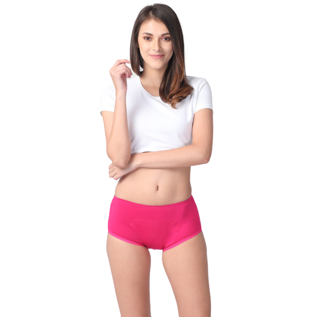Boxer Panties For Periods Dark Pink