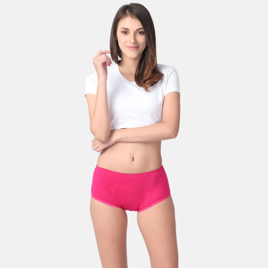Boxer Panties For Periods Dark Pink