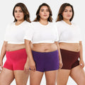 Boyshort Panties Plus Size - Dark Pink,Magenta & Wine