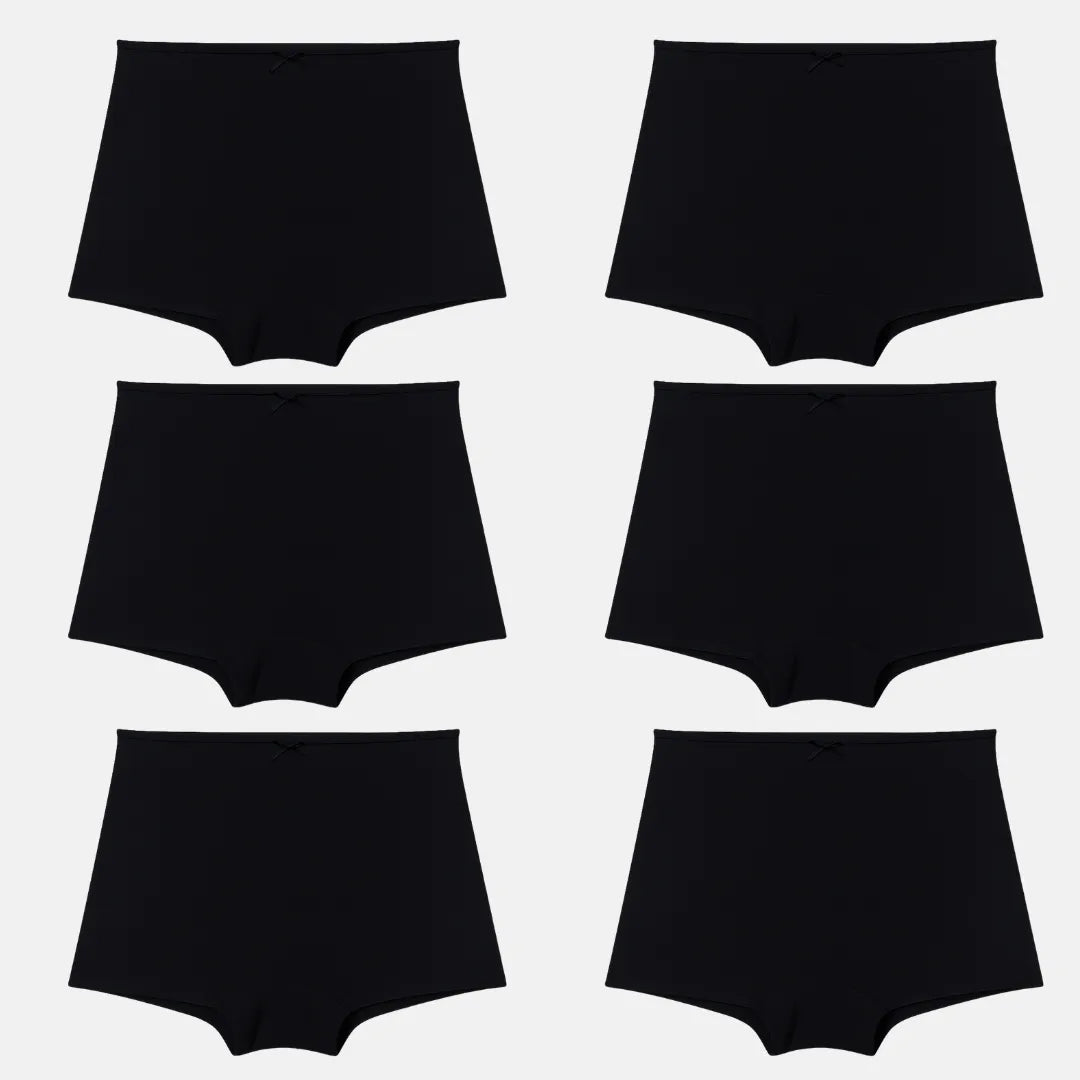 Boyshorts For Girls Black Pack Of 6