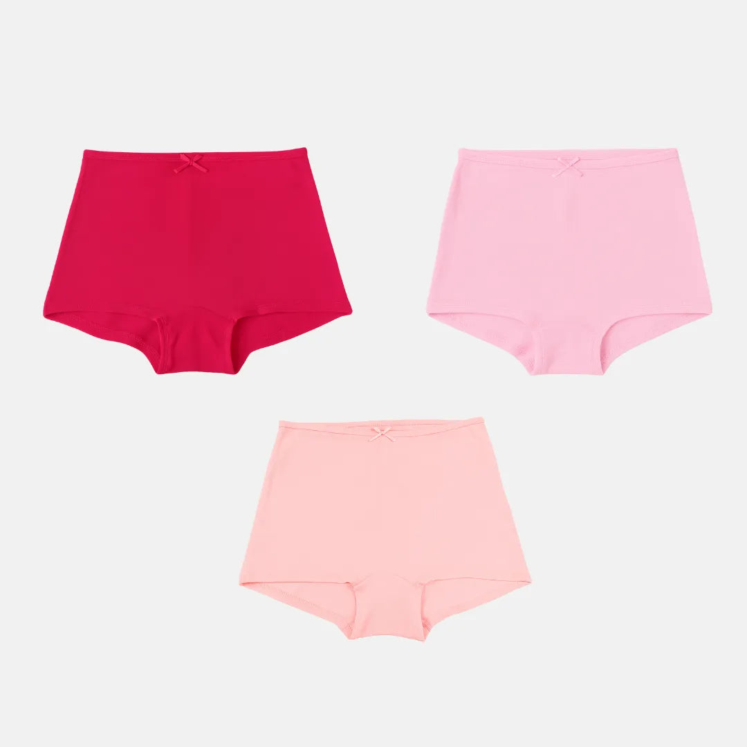 Boyshorts For Girls Dark Pink, Light Pink & Peach