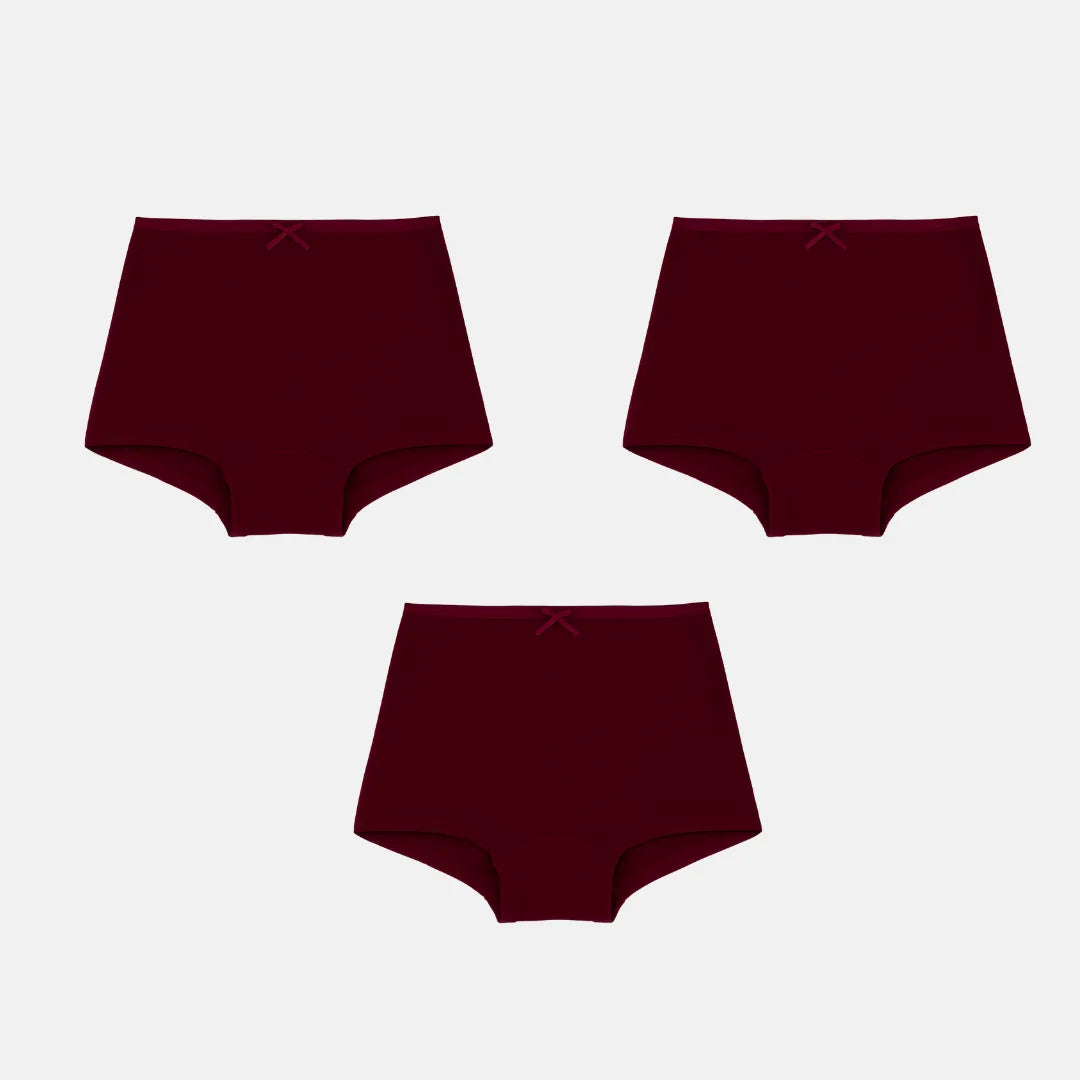 Boyshorts For Girls Wine Pack Of 3