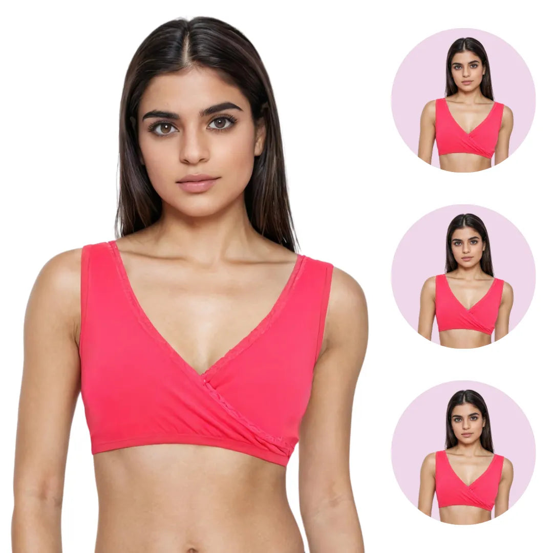 Bra To Wear With Low Cut Dress Dark Pink Pack Of 3