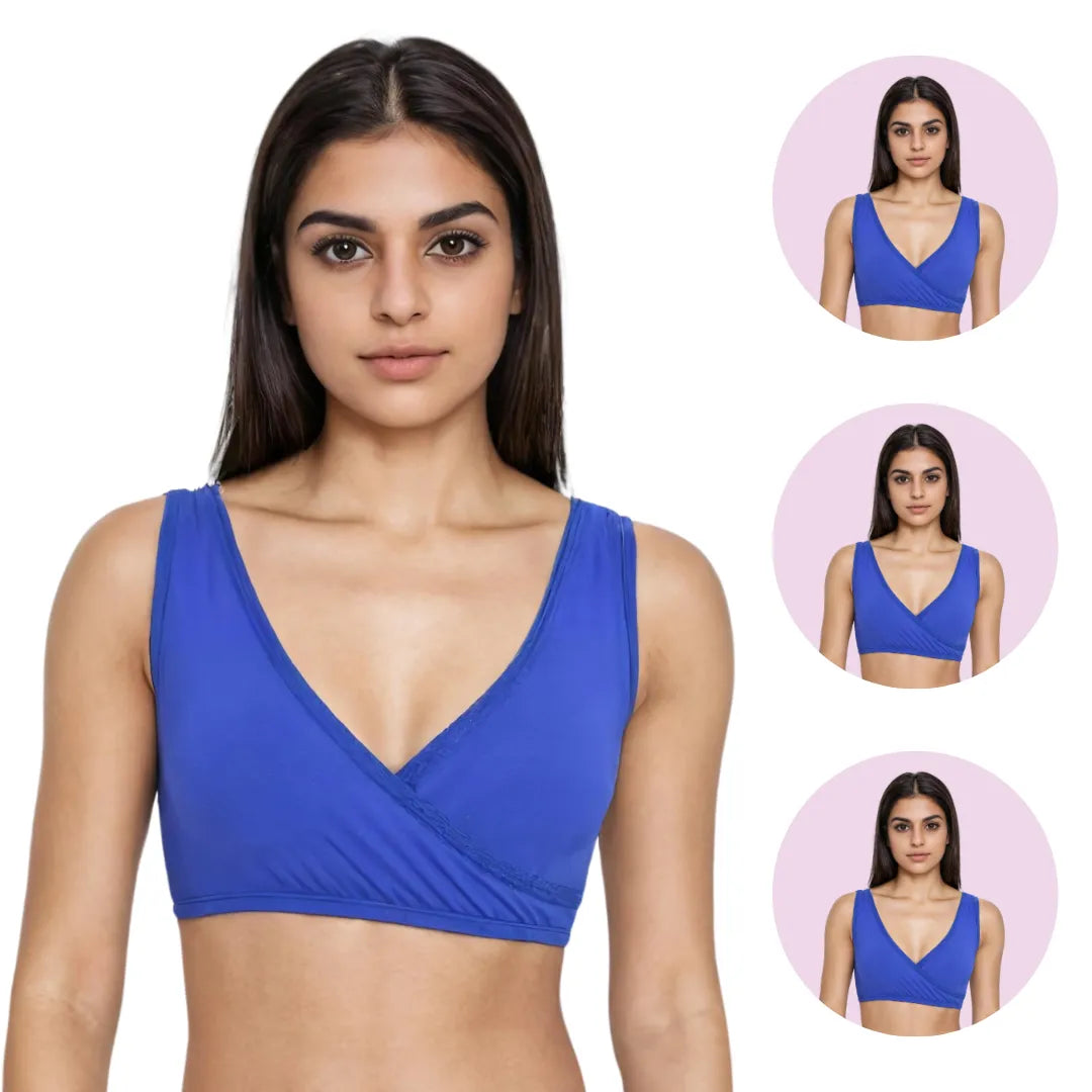 Bra To Wear With Low Cut Dress Royal Blue Pack Of 3