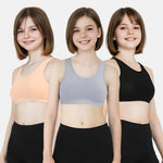 Bra Without Padding For Girls Skin, Grey & Black