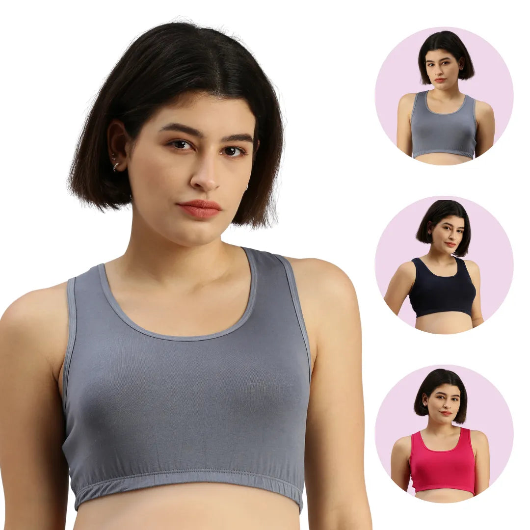 Bras During Pregnancy Steel Grey, Navy Blue & Dark Pink