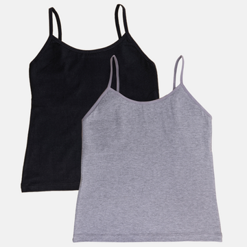 Cami With Built In Bra Black & Grey