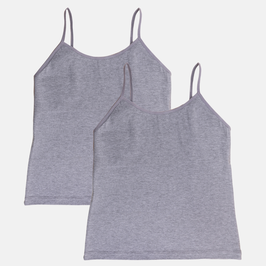 Cami With Built In Bra Grey Pack Of 2