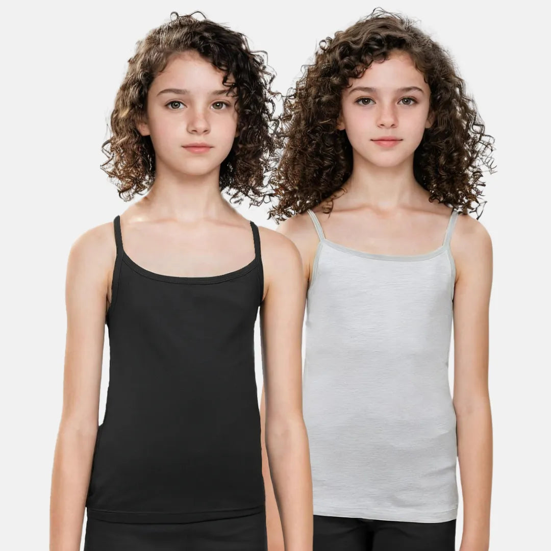 Cami With Built In Bra Black & Grey