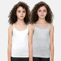 Cami With Built In Bra White & Grey