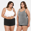 Camisole With Built In Bra For Large Breasts White & Steel Grey