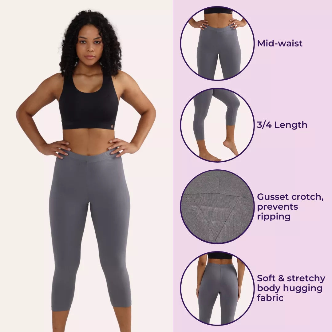 3 4th Leggings Grey Color